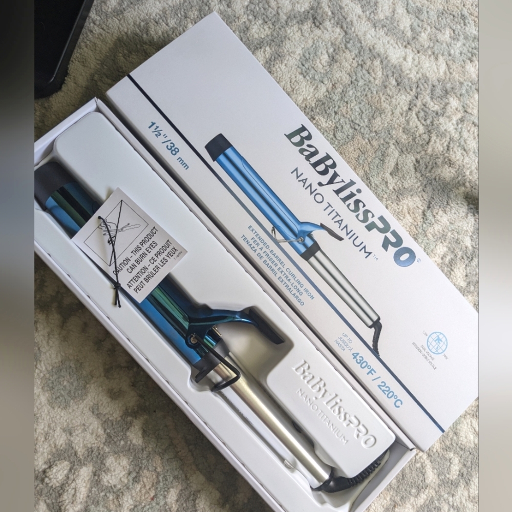BaBylissPRO Nano Titanium Curling Iron in Blue and Silver